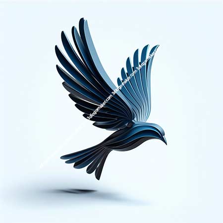 3D Bird Logo Design Concept